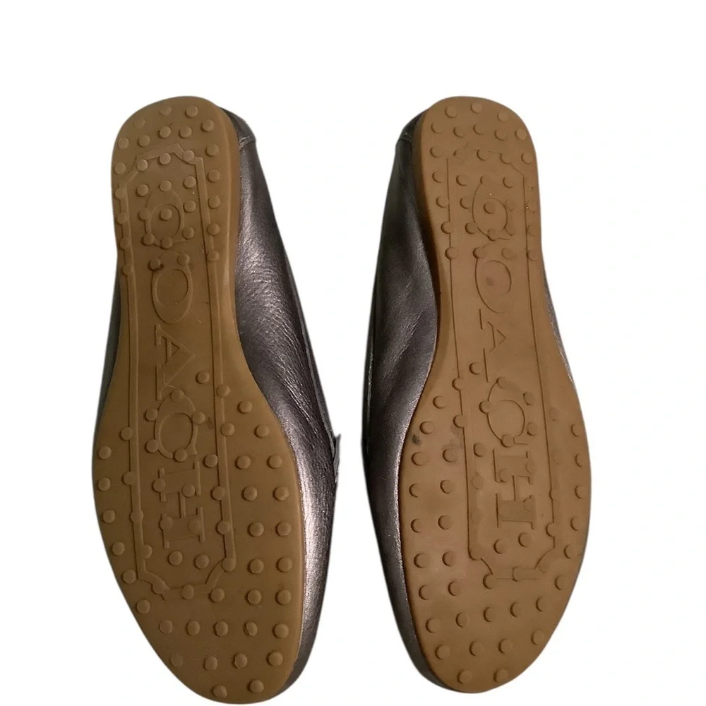 Coach Silver leather Loafers